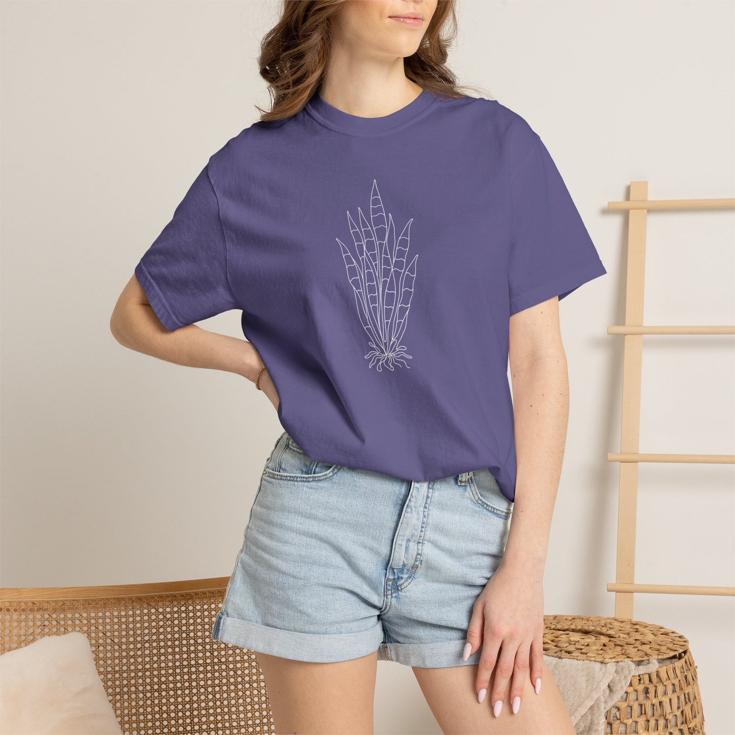 Snake Plant One-Line Art - Minimalist Botanical Unisex Tee