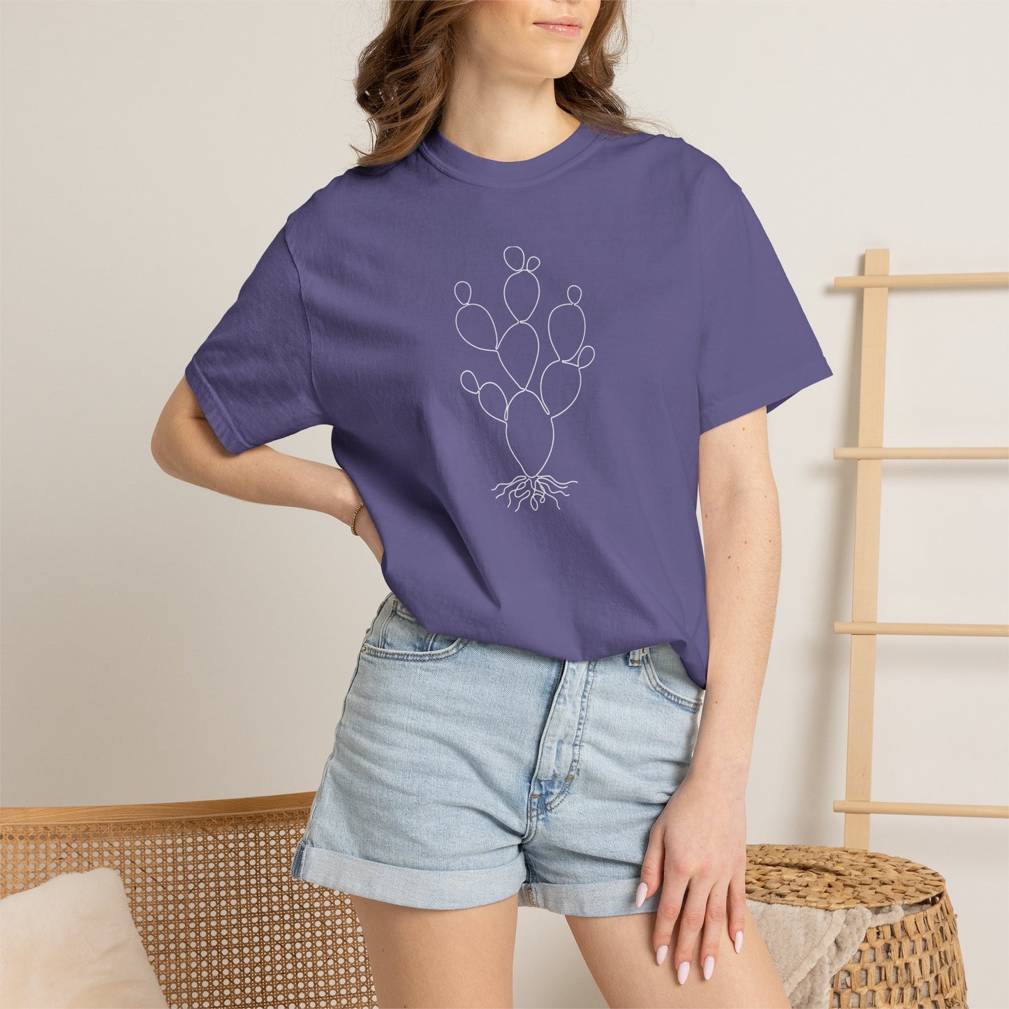 Cactus One-Line Art - Minimalist Botanical Unisex Tee