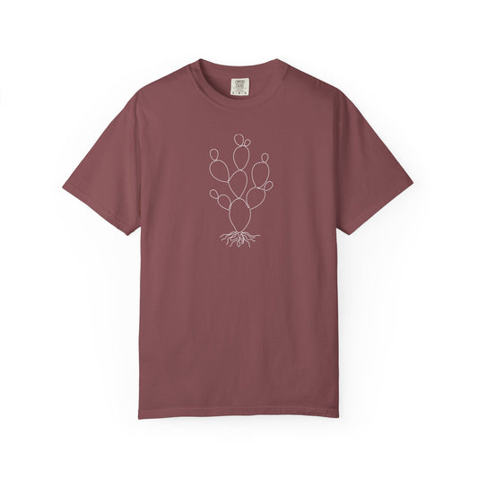 Cactus One-Line Art - Minimalist Botanical Unisex Tee