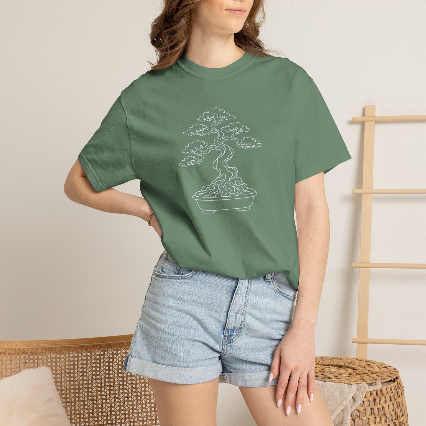 Bonsai Tree One-Line Art - Minimalist Botanical Unisex Tee