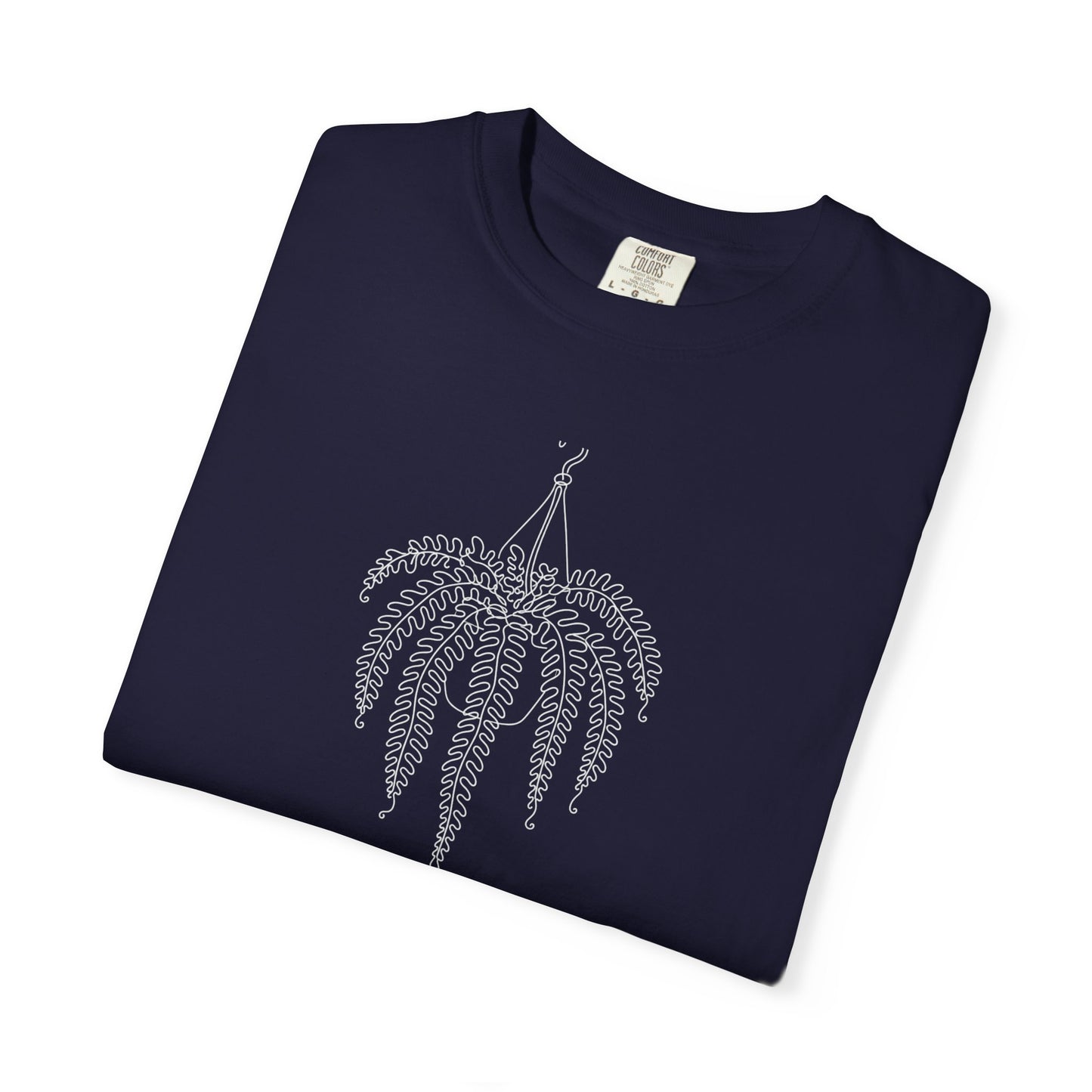 Hanging Fern One-Line Art - Minimalist Botanical Unisex Tee