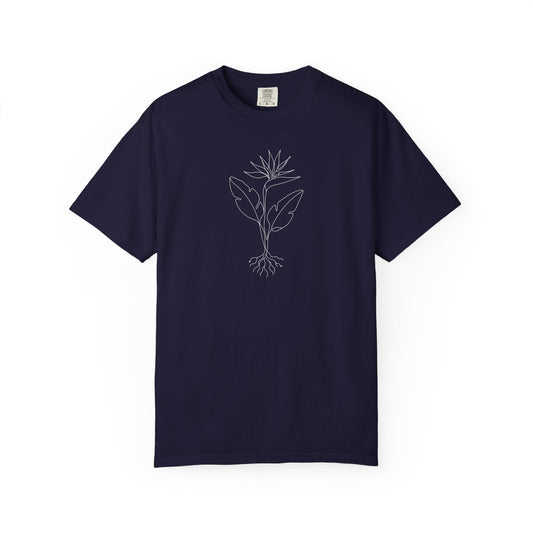 Bird of Paradise One-Line Art - Minimalist Botanical Unisex Tee