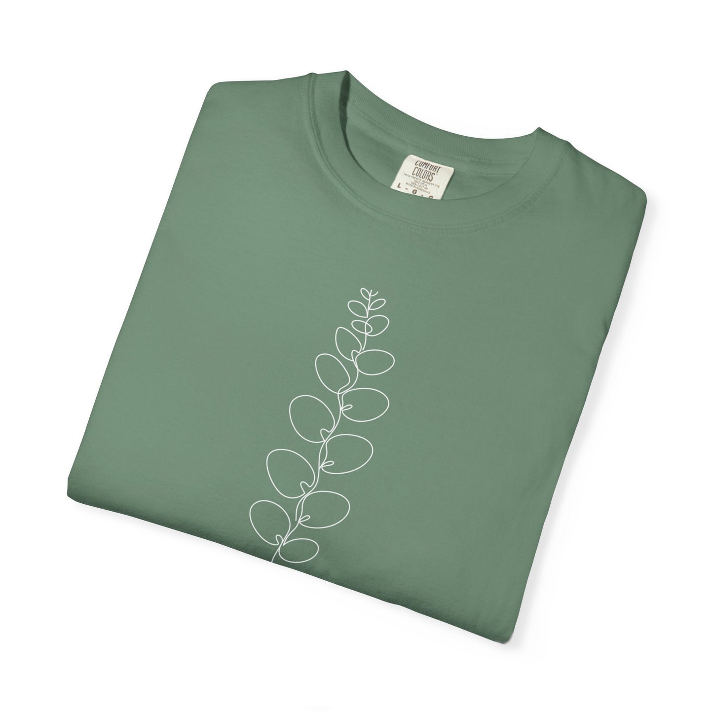 Eucalyptus Branch One-Line Art - Minimalist Botanical Unisex Tee