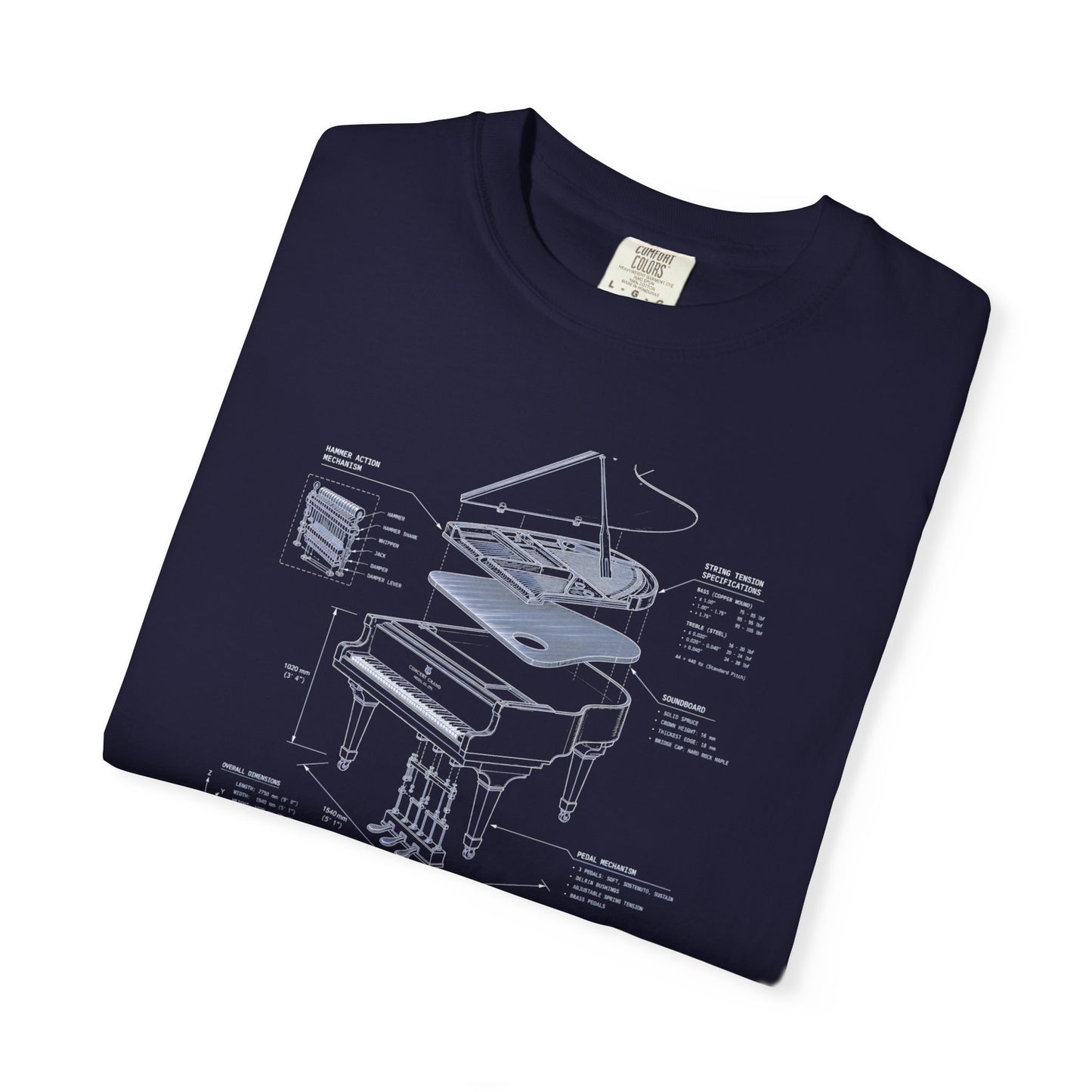 Blueprints - Grand Piano Unisex Tee