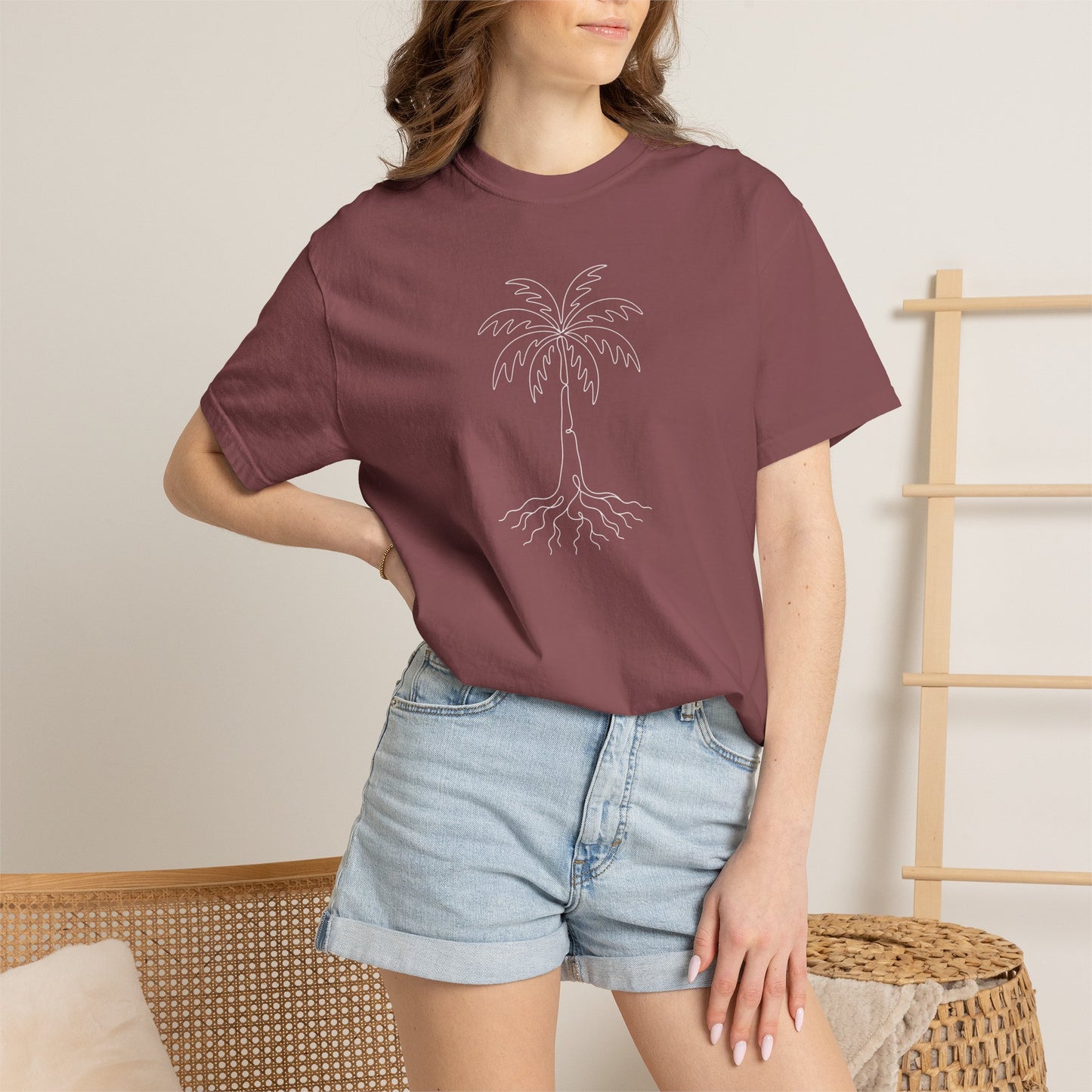 Palm Tree One-Line Art - Minimalist Botanical Unisex Tee