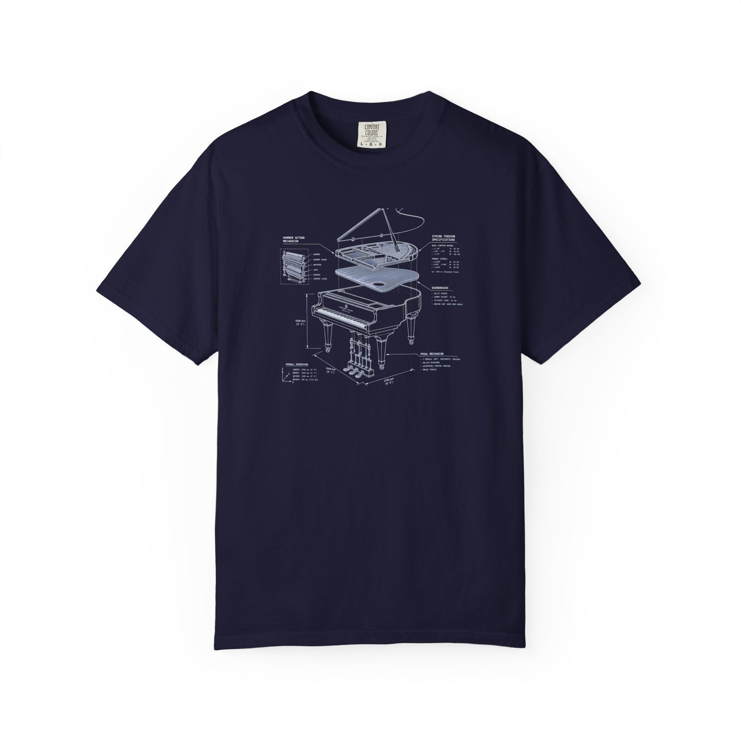 Blueprints - Grand Piano Unisex Tee
