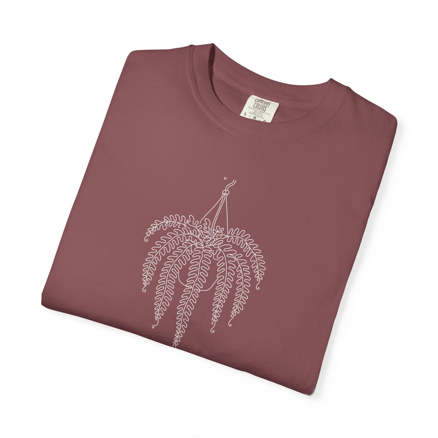 Hanging Fern One-Line Art - Minimalist Botanical Unisex Tee