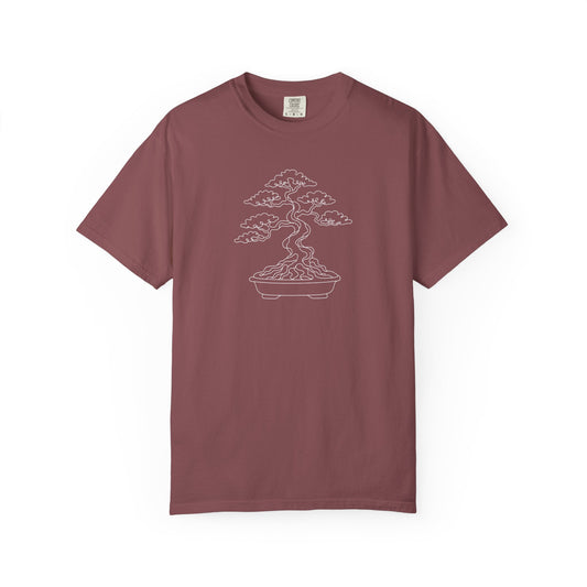Bonsai Tree One-Line Art - Minimalist Botanical Unisex Tee