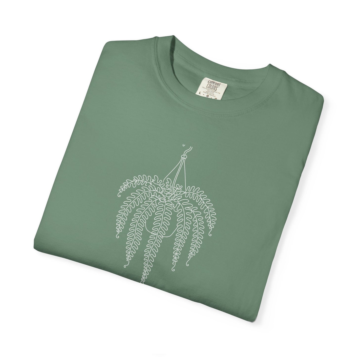Hanging Fern One-Line Art - Minimalist Botanical Unisex Tee