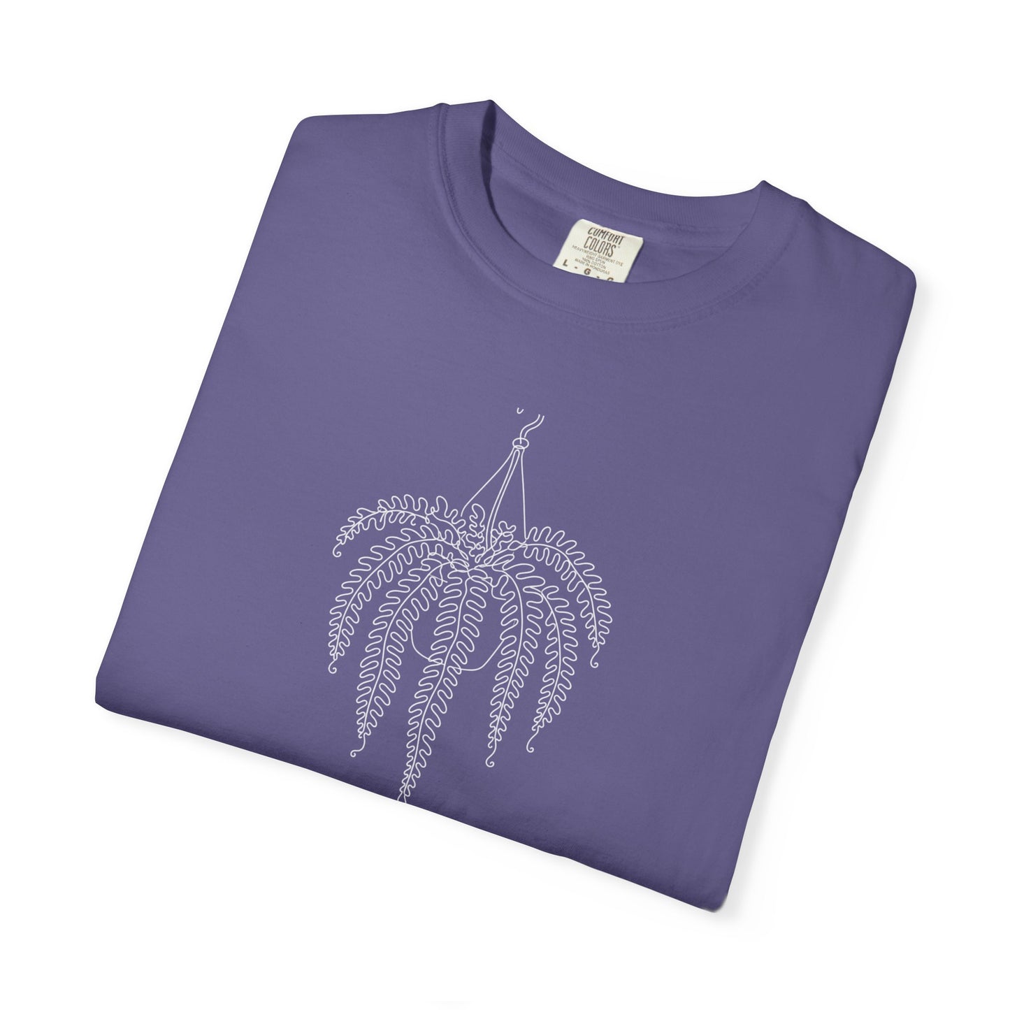 Hanging Fern One-Line Art - Minimalist Botanical Unisex Tee