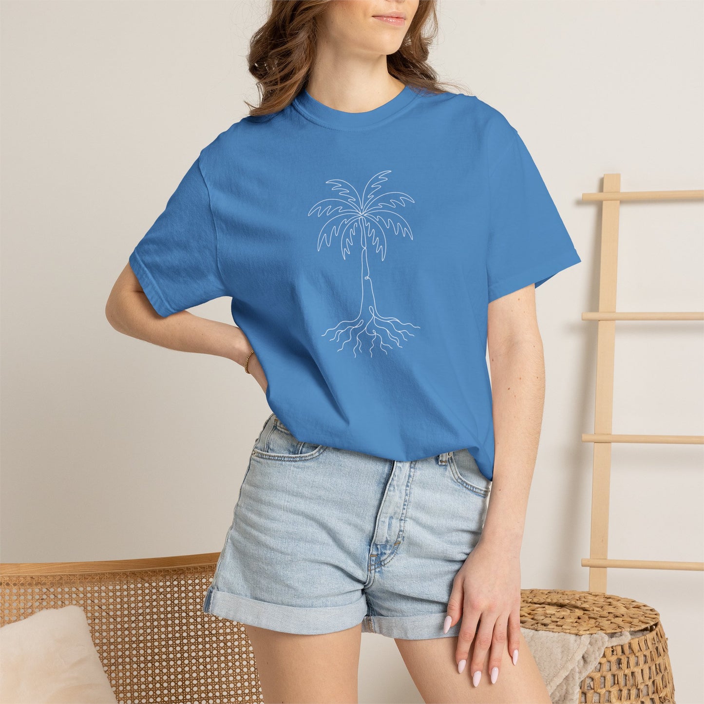 Palm Tree One-Line Art - Minimalist Botanical Unisex Tee